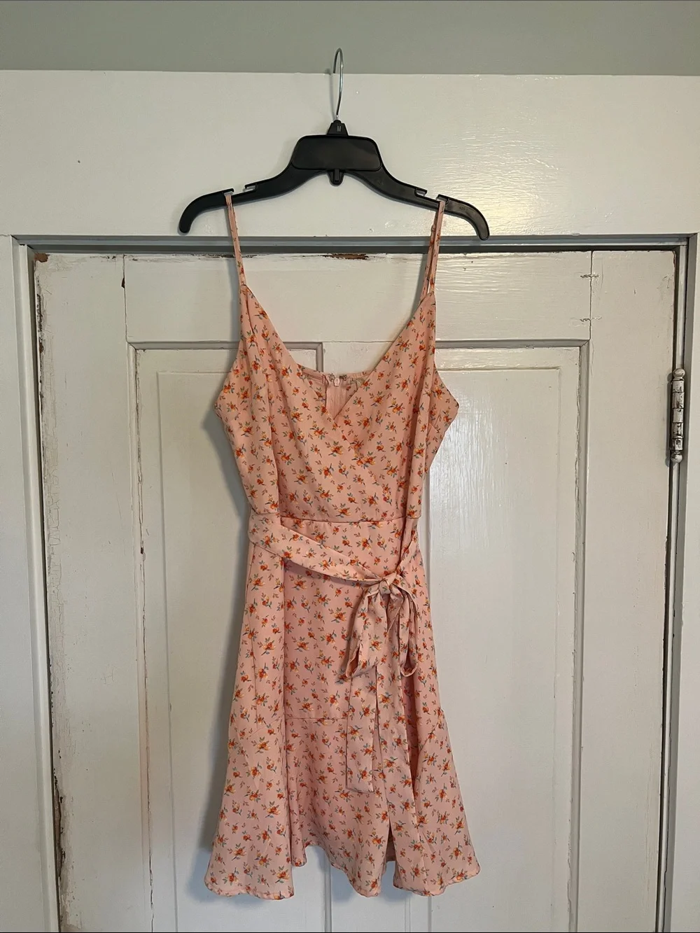 Floral Peach altar’d state Spaghetti-Strap Wrap Dress - Picture 1 of 8